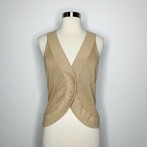 Charlotte Russe Vest Junior Girl Large Gold Metallic Knit